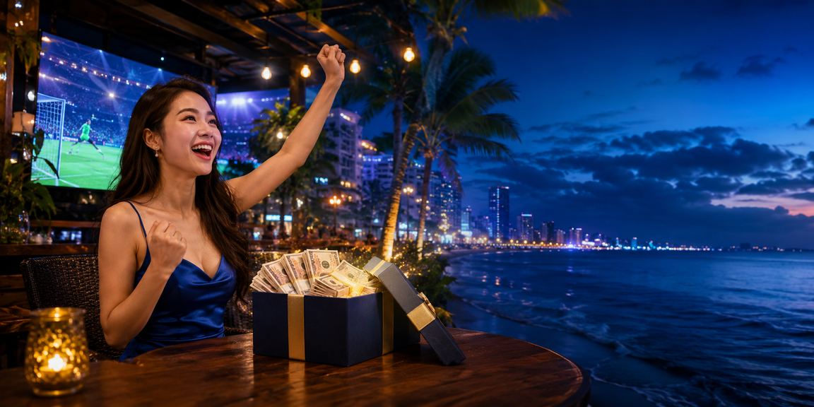 Không gian casino sôi động tại Sài Gòn với màn hình jackpot hiển thị số tiền thưởng tích lũy khổng lồ